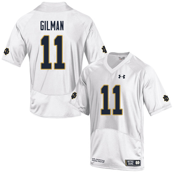 Men #11 Alohi Gilman Notre Dame Fighting Irish College Football Jerseys Sale-White